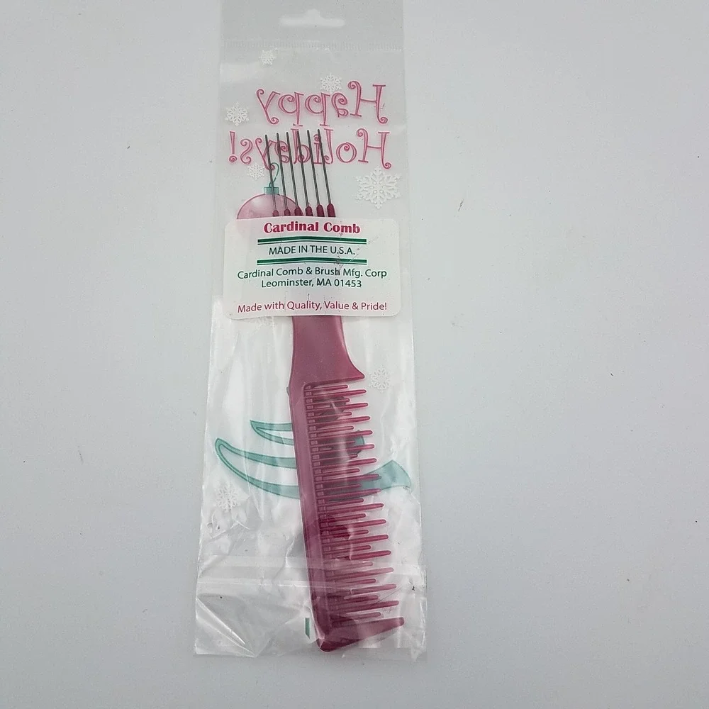 Vintage Cardinal Hair Comb/Pick Combo W/Teeth Lift Pic Style Retro NEW Old Stock